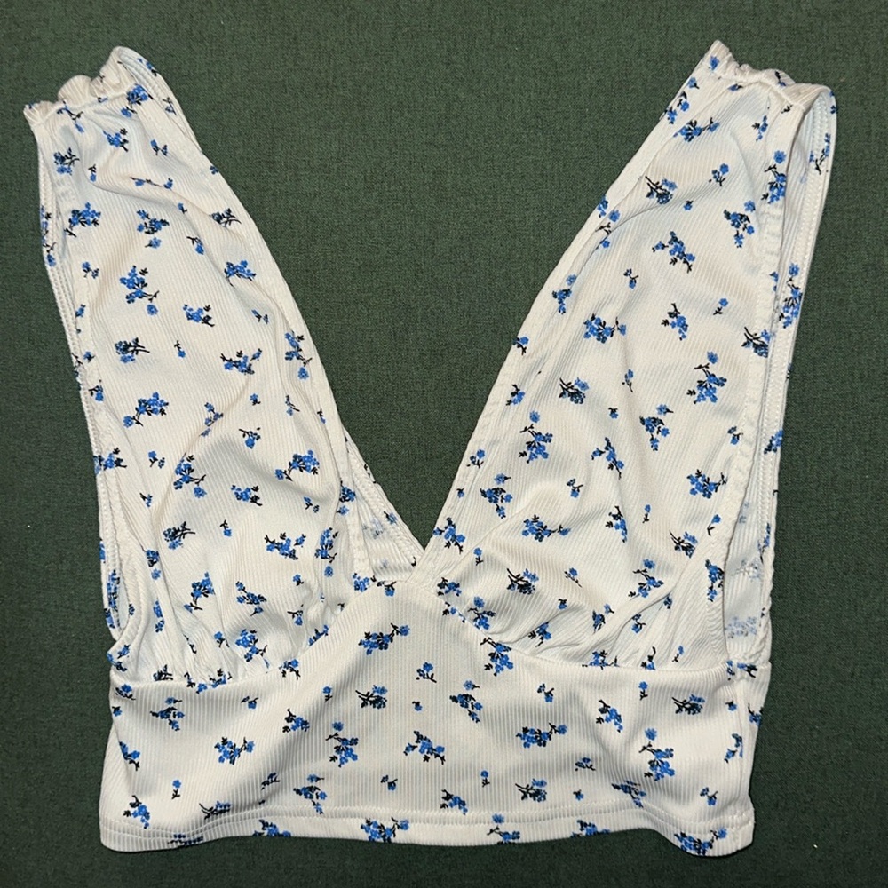 DITSY FLORAL RIB CROP TOP